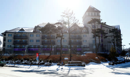 The Intercontinental hotel is pictured at the Alpensia resort before the upcoming 2018 Pyeongchang Winter Olympic Games in Pyeongchang, South Korea, January 23, 2018. REUTERS/Fabrizio Bensch