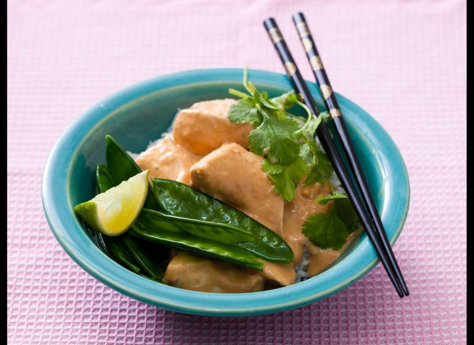 <strong>Get the <a href="http://www.huffingtonpost.com/2011/10/27/thai-spicy-peanut-sauce-w_n_1056965.html" target="_hplink">Thai Spicy Peanut Sauce with Poached Chicken recipe</a></strong>