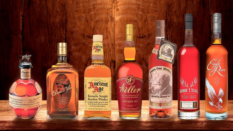 Collection of Buffalo Trace bourbons