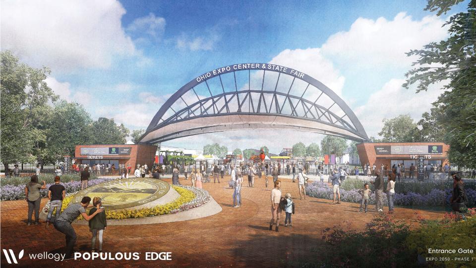 Improvements planned for the Ohio Expo Center & State Fairgrounds include a new entrance, as seen in this rendering.