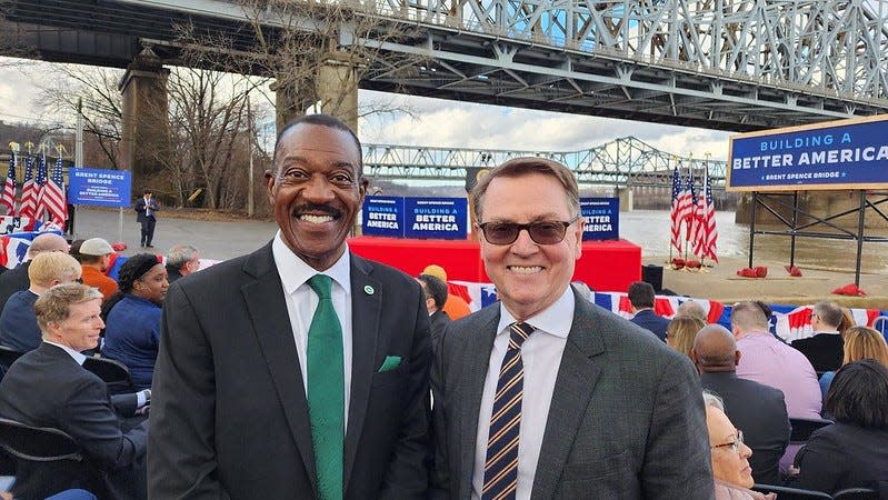 Jack Marchbanks, director of the Ohio Department of Transportation (left), and Jim Gray, secretary of the Kentucky Transportation Cabinet, are key to the Brent Spence Bridge Corridor Project. Neither got a mention in the Enquirer's name-the-new bridge poll.