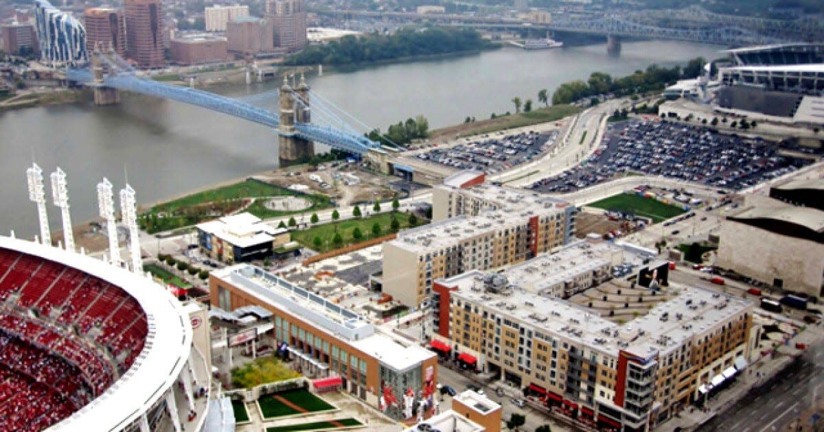 The Banks development on the Cincinnati riverfront.