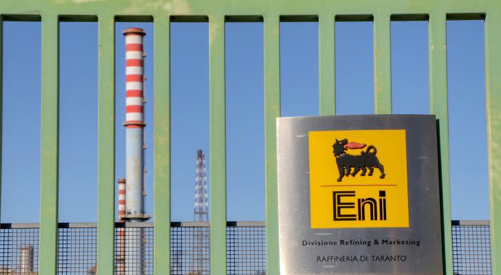 Gate of the ENI Refinery of Taranto, Puglia, Italy