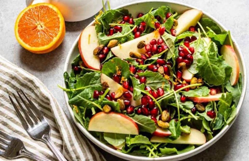 Kale and Apple Salad with Maple Mustard Dressing