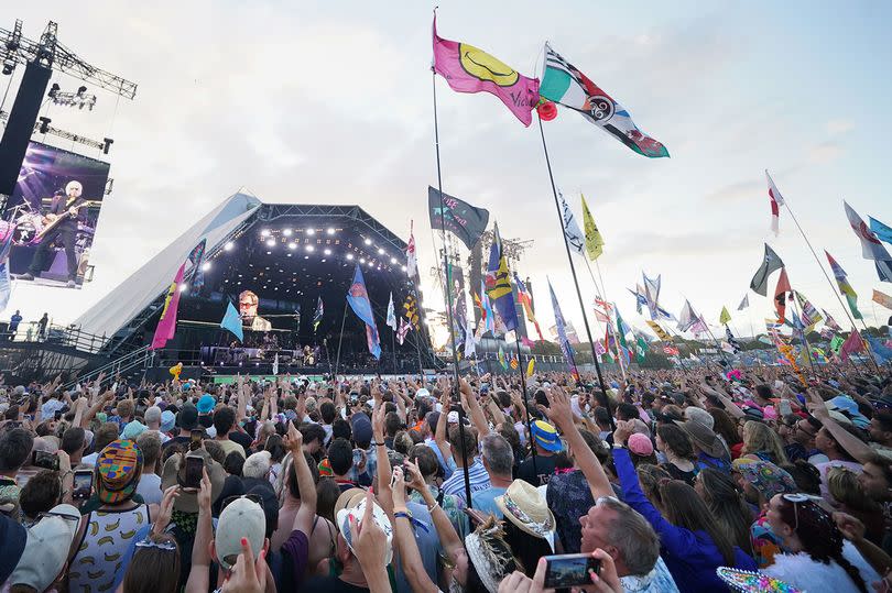 Crowds at Glastonbury's Pyramid Stage