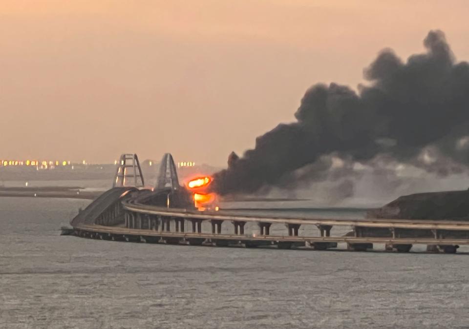 Strikes on the Kerch Bridge in Crimea, targeted by Ukraine in October, with president Zelensky previously asserting peace in the conflict cannot be achieved with liberation of the peninsula (REUTERS)