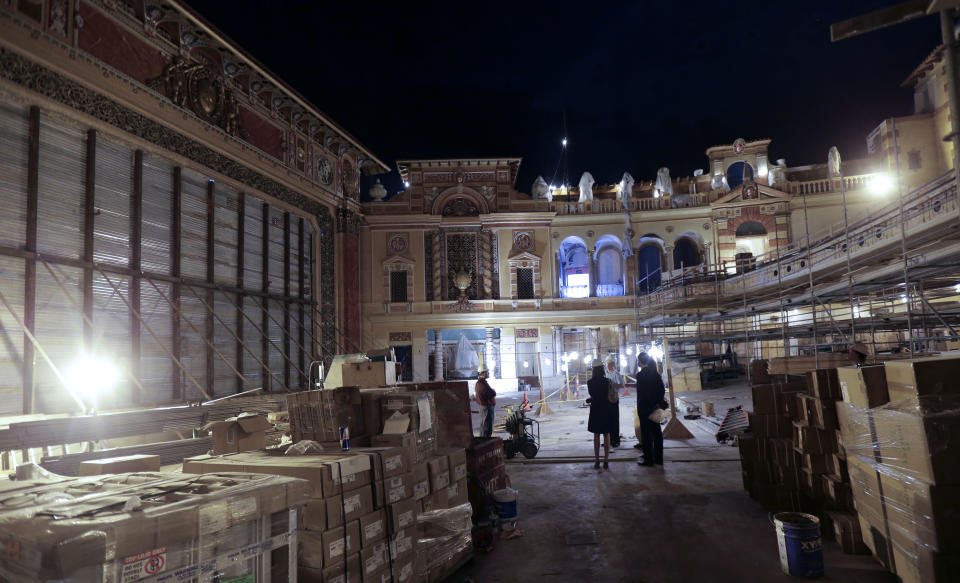 The main interior is seen during renovation work at the Saenger Theater in Downtown New Orleans on Wednesday, May 22, 2013. (AP Photo/Gerald Herbert)