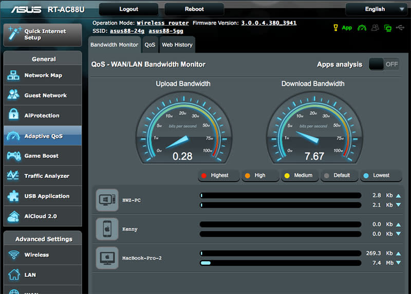 A monitor let users know exactly which device is sapping up all the bandwidth.