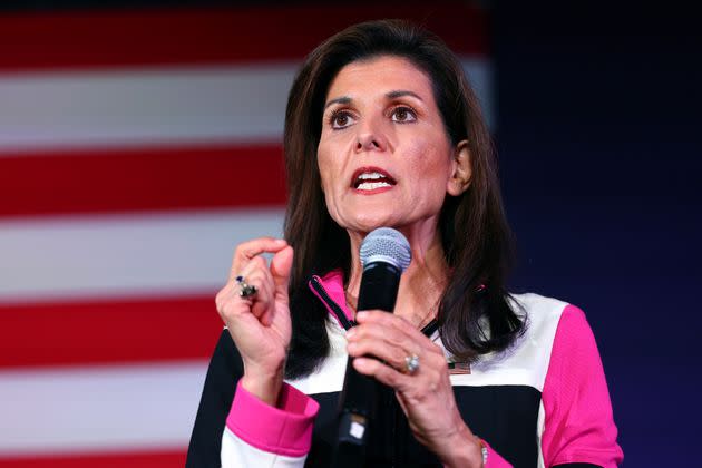 Republican presidential candidate Nikki Haley, speaks at a campaign event Monday in Bloomington, Minnesota. Minnesota is among the states holding primaries on Super Tuesday, March 5.