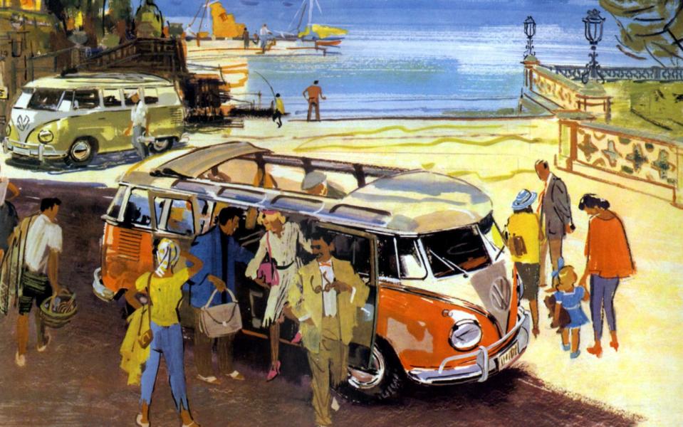 Volkswagen Type 2 camper - split screen Brochure shot - Magic Car Pics/REX