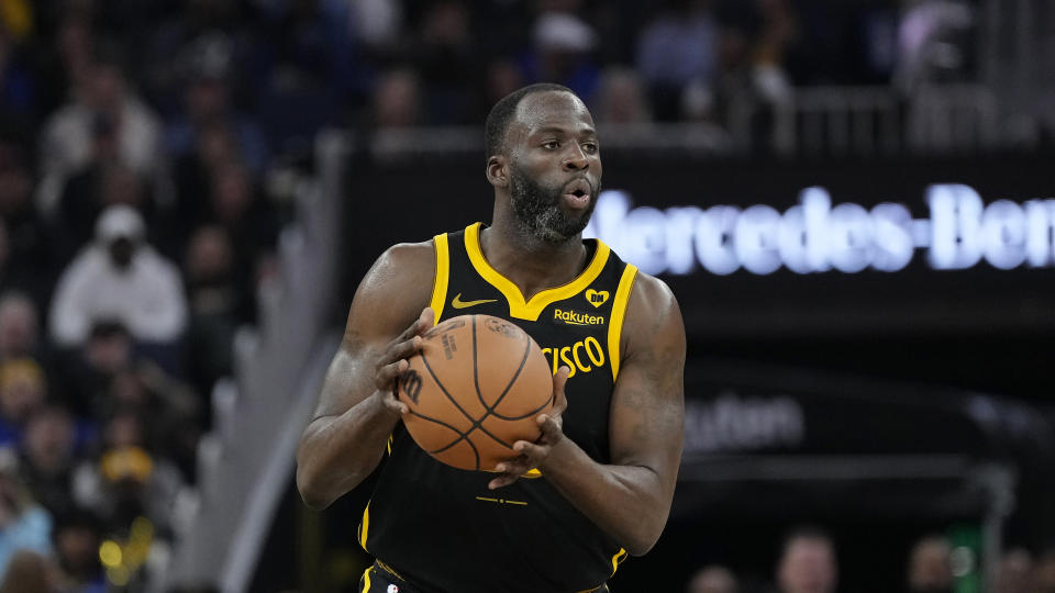 Draymond Green has served two different suspensions during the 2023-24 NBA season.(AP Photo/Jeff Chiu)