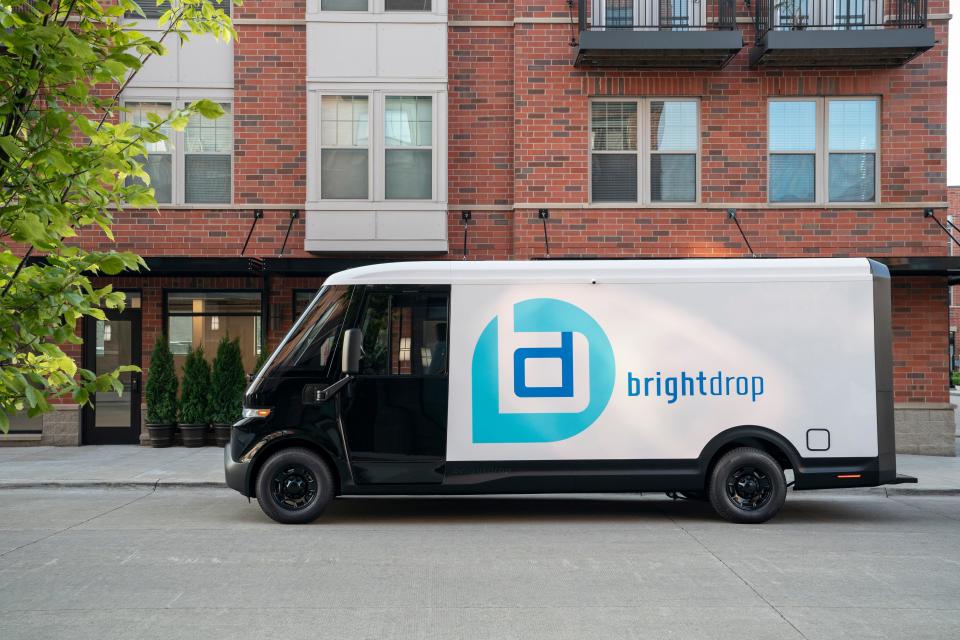 The BrightDrop Zevo 600 electric commercial delivery van.