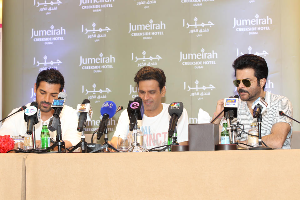 John Abraham, Manoj Bajpai, Anil Kapoor. Sanish Cherian/Yahoo! Maktoob