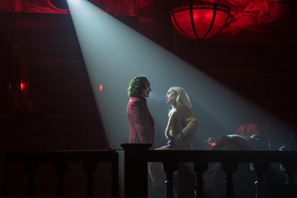 (L-R): Joaquin Phoenix as Joker and Lady Gaga as Lee Quinzel in <i>Joker: Folie à Deux</i>.<span class="copyright">Niko Tavernise—Warner Bros. Pictures</span>