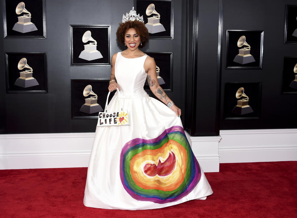 Joy Villa arrives at the 60th annual Grammy Awards at Madison Square Garden on Sunday, Jan. 28, 2018, in New York. (Photo by Evan Agostini/Invision/AP)