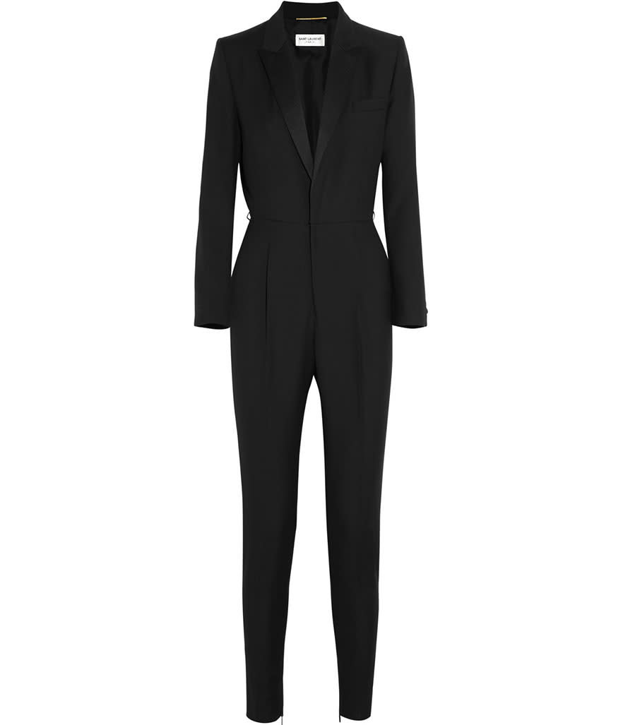 Saint Laurent Wool-Gabardine Tuxedo Jumpsuit