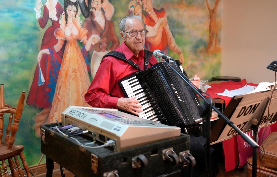 Don Grzanna, one of several musicians who've performed at Polonez, plays the accordion during brunch on Sept. 11. Milwaukee's only remaining Polish restaurant is closing in late September.
