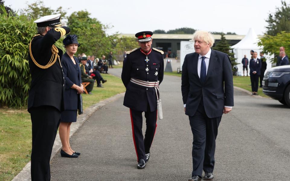 Boris Johnson arrives to attend the national service of remembrance - Peter Byrne/PA