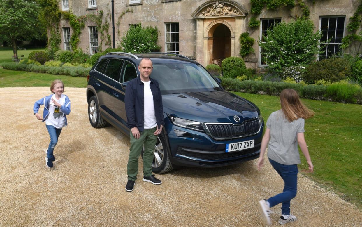 Maggie, Paul and Jeannie Davies with the Skoda Kodiaq at the Pig Near Bath - COPYRIGHT JAY WILLIAMS