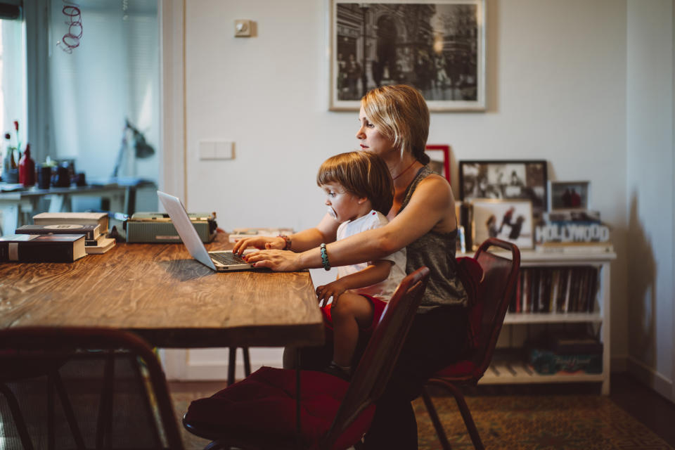 Many parents have found themselves in the role of carer, and teacher, while still juggling work. (Getty Images)