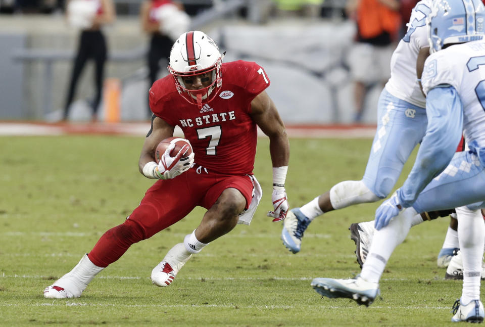 Nyheim Hines rushed for 1,113 yards in 2017. (AP Photo/Gerry Broome, File)