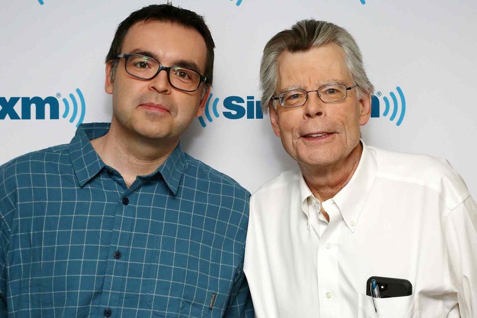 <p>Astrid Stawiarz/Getty </p> Owen King (left) and Stephen King visit the SiriusXM Studios on September 26, 2017 in New York City.