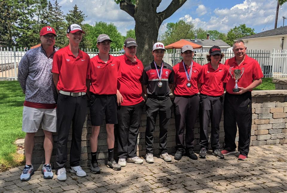 Monroe's boys golf team took first place at the Monroe County Championship with a 332 team score.