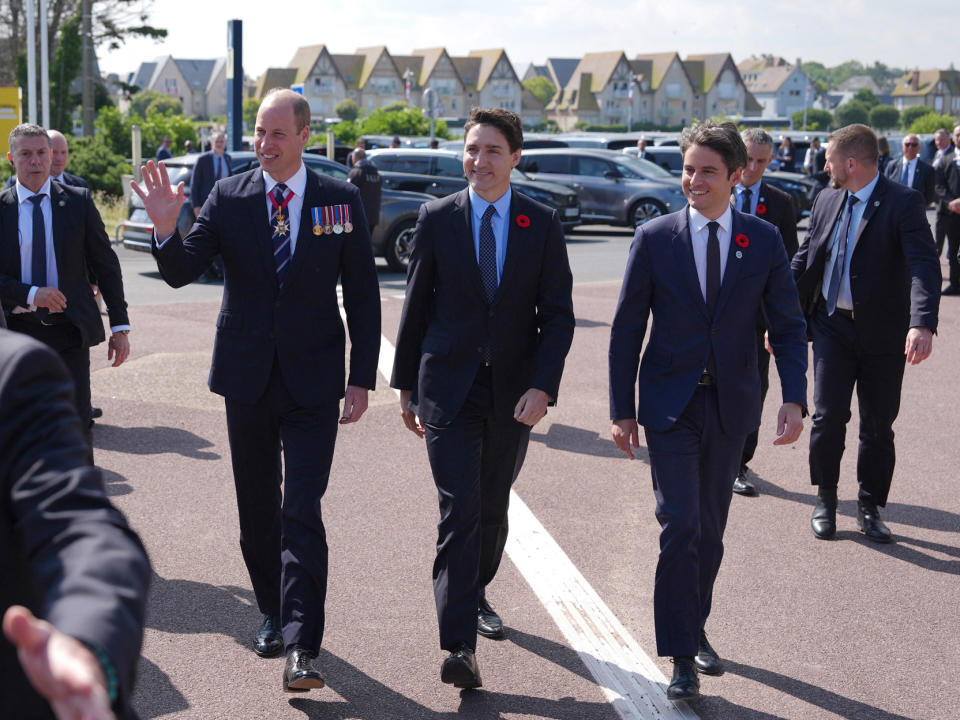 Le prince William, Justin Trudeau et Gabriel Attal