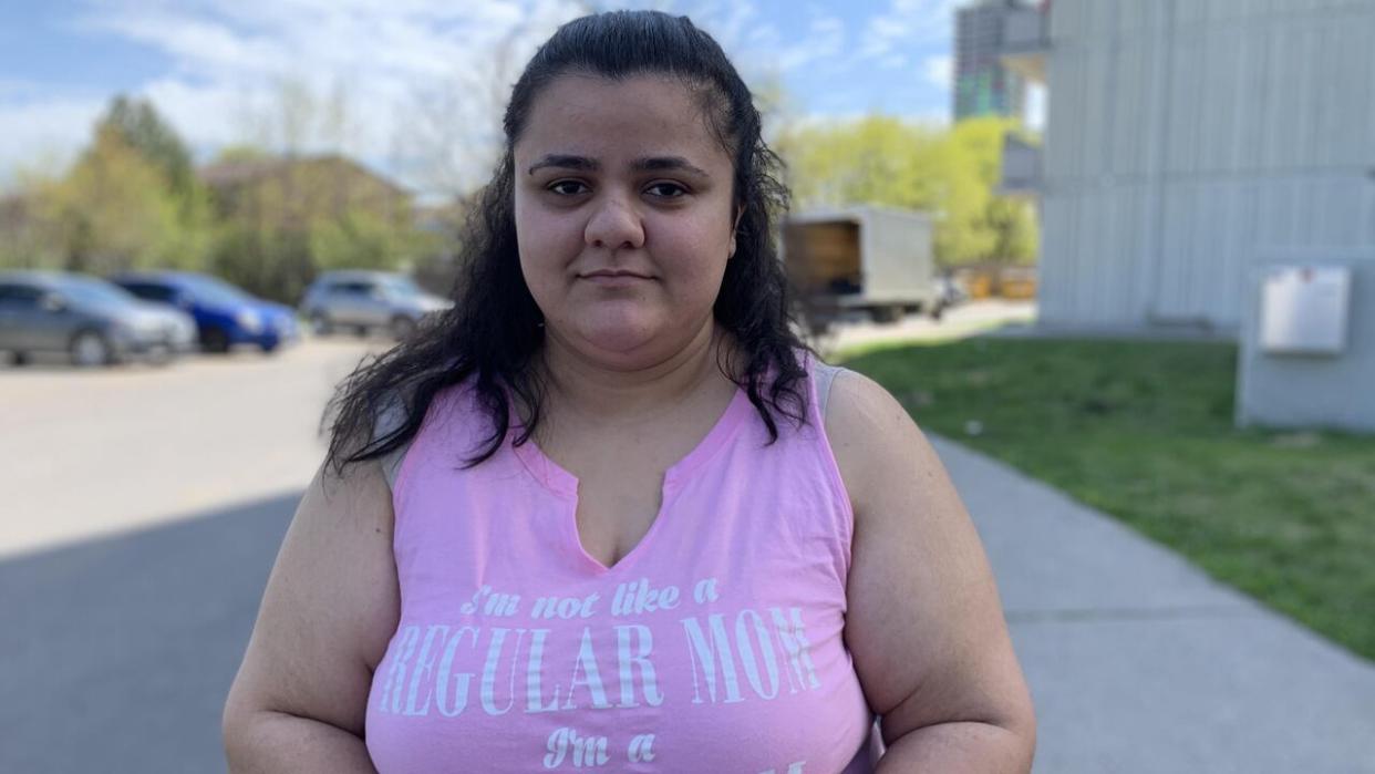 Fatima Othman says she and the six other people who live with her are now staying in a hotel after her Donald Street apartment caught fire late on the night of May 3, 2024. It was the second fire at the building in two days, leaving residents shaken. (Rebecca Kwan/Radio-Canada - image credit)