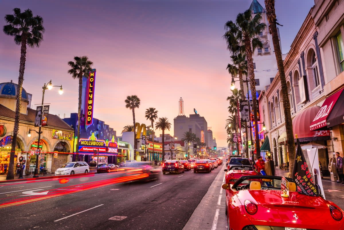 Traffic along the famous Hollywood Boulevard (Getty Images)