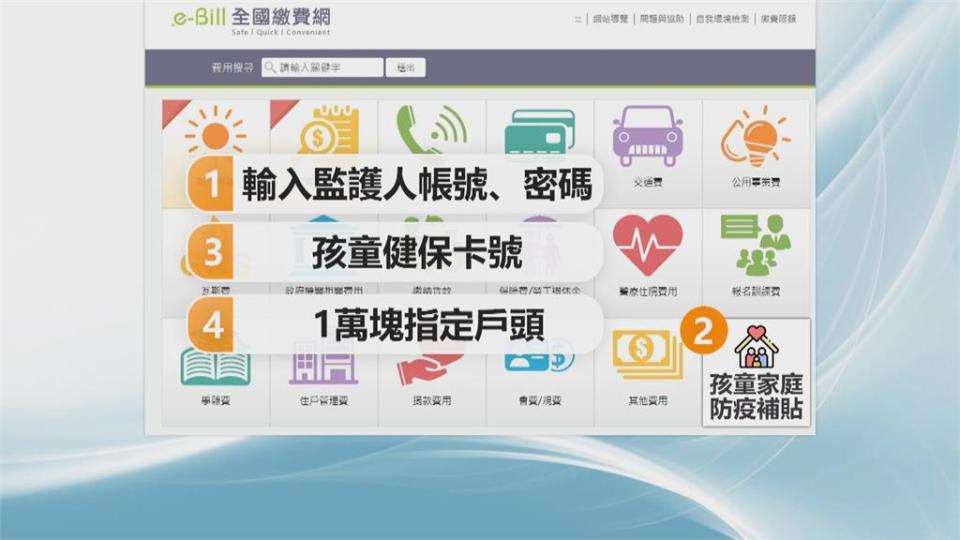 進「全國繳費網」輸入資料　領1萬元補貼好簡單