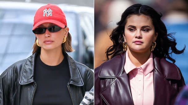 PHOTO: Hailey Bieber, left, and Selena Gomez, right. (GC Images/Getty Images, FILE)