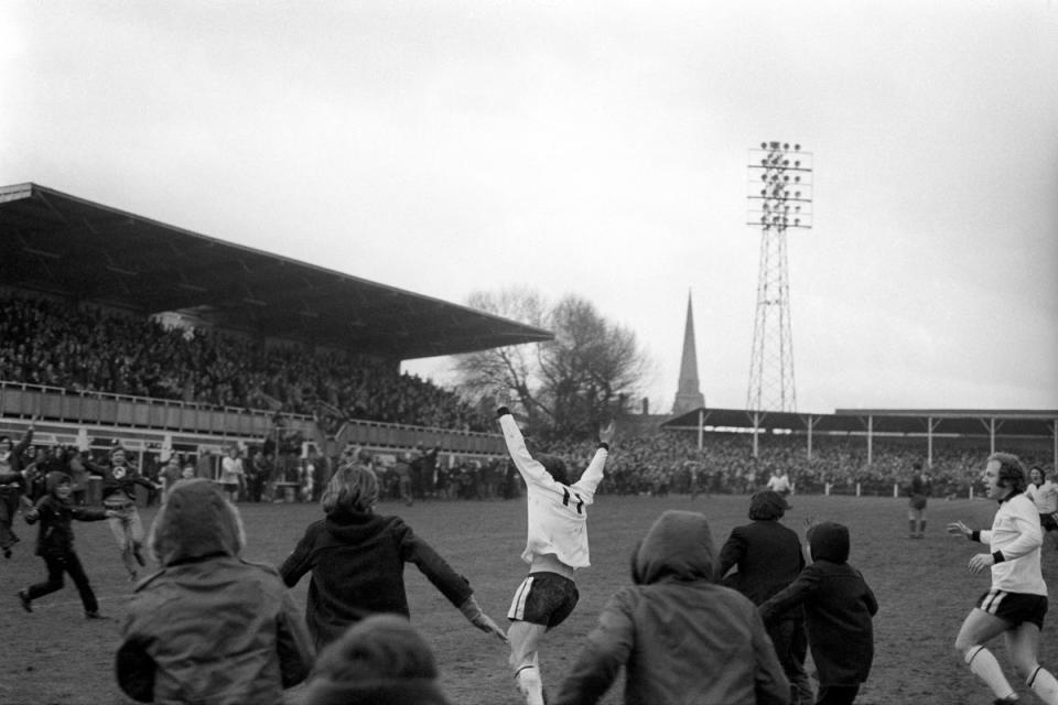 Ronnie Radford’s memorable strike in an FA Cup replay helped Hereford sink Newcastle and sparked a pitch invasion (PA Archive)