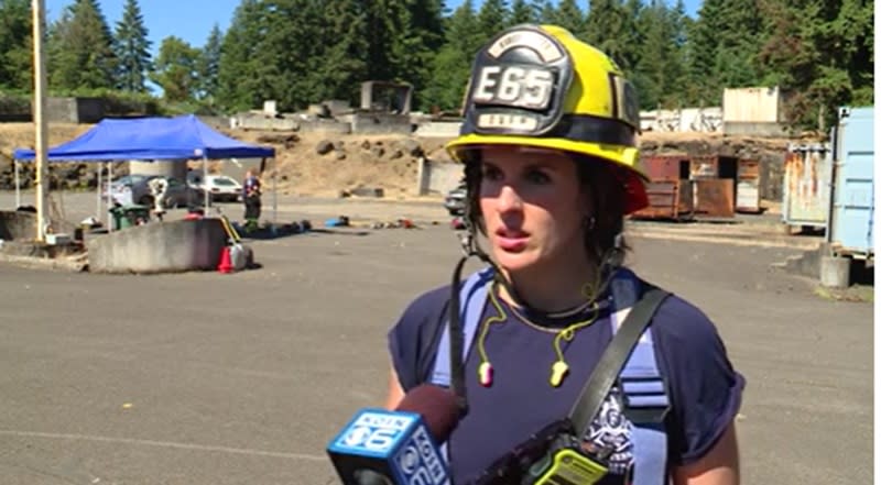 TVFR Firefighter Jocelyn Lamoreau took part in the Metro Fire Camp aimed at recruiting women firefighters, June 22, 2024 (KOIN)