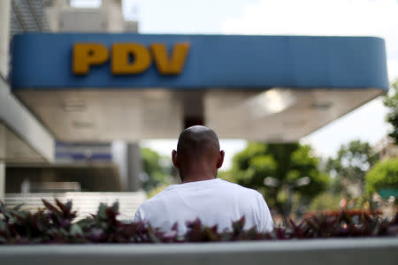 A state oil company PDVSA's logo is seen at a gas station in Caracas, Venezuela May 17, 2019. REUTERS/Ivan Alvarado