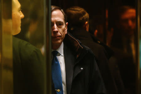 Former CIA director David Petraeus arrives to meet with U.S. President elect Donald Trump at Trump Tower New York, U.S., November 28, 2016. REUTERS/Lucas Jackson