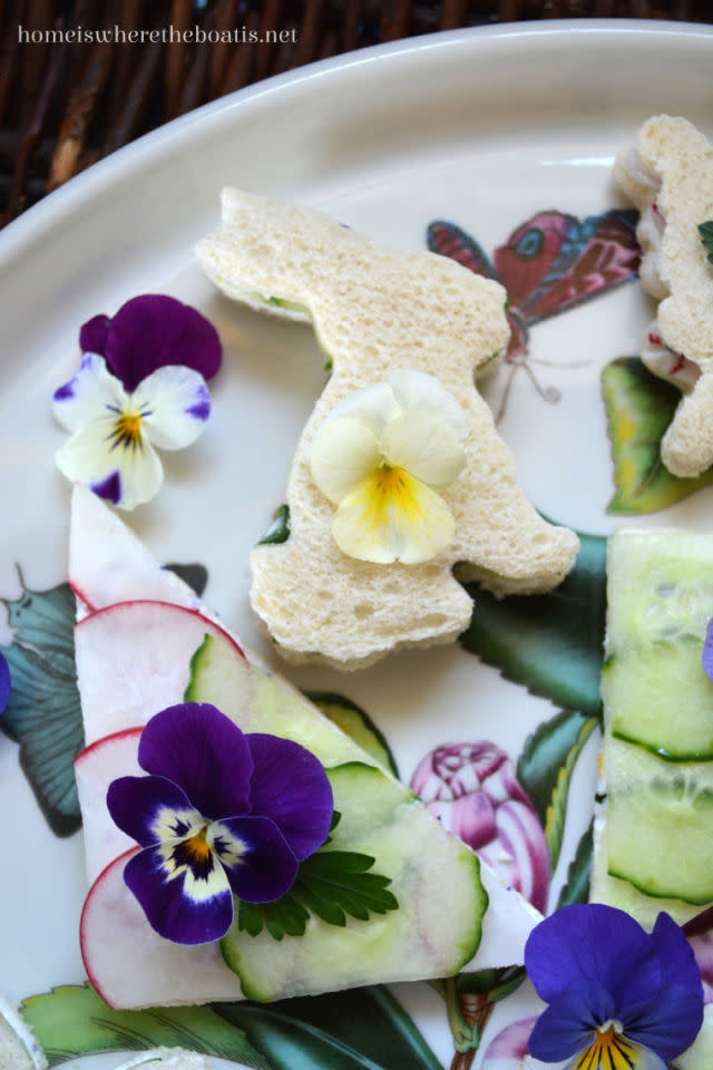 Spring Tea Sandwiches with Flower & Herb Cheese