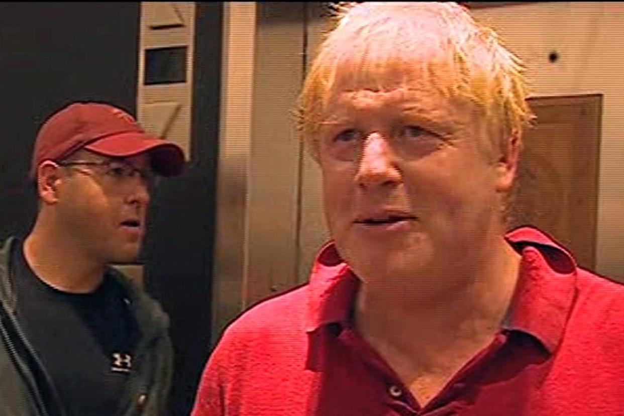 On the defensive: Foreign Secretary Boris Johnson is ambushed by reporters in a New York hotel