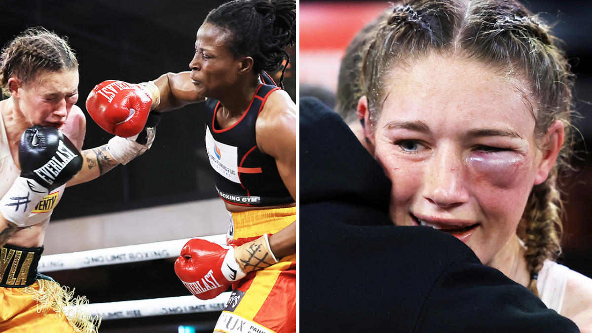 AFLW STAR TAYLA HARRIS GETS KO WIN IN AUSTRALIAN TITLE FIGHT 