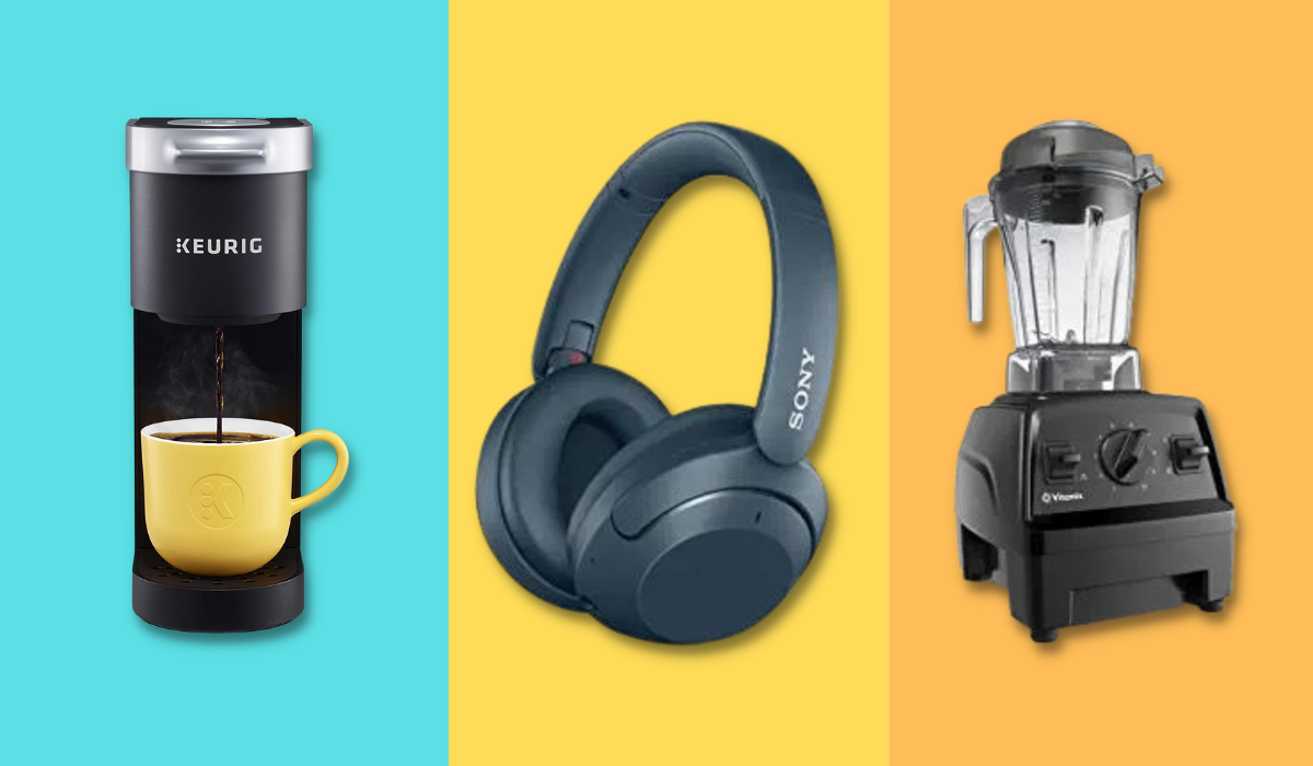 Keurig coffee maker, sony headphones, vitamix blender