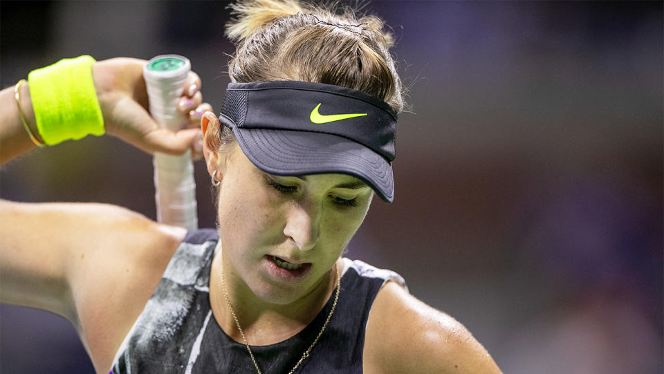 Belinda Bencic imploded during her loss against Bianca Andreescu during the 2019 US Open Tennis Tournament. (Photo by Tim Clayton/Corbis via Getty Images)