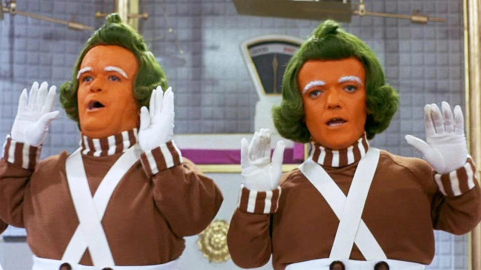 Oompa-Loompas in the 1971 movie 'Willy Wonka and the Chocolate Factory'. (Credit: Paramount)