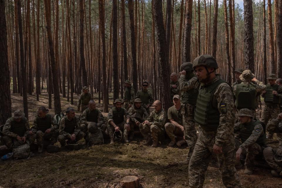 Ukrainian convicts attend a training session in Kharkiv (AFP via Getty Images)