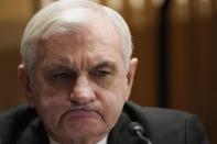 Sen. Jack Reed, D-R.I., listens during a confirmation hearing for President-elect Joe Biden’s pick for national intelligence director Avril Haines before the Senate intelligence committee on Tuesday, Jan. 19, 2021, in Washington. (Melina Mara/The Washington Post via AP, Pool)