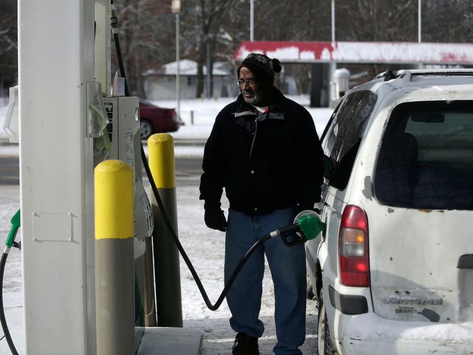A gas station in Flint, Michigan in 2015.