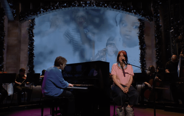 <p>NBC</p> Billie Eilish on 'SNL'