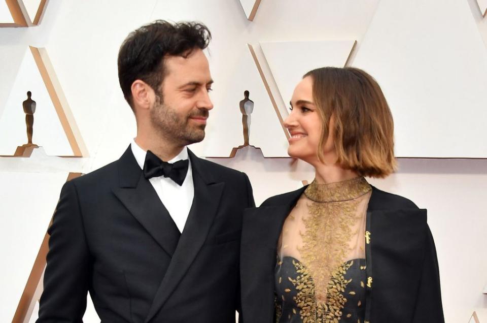 Benjamin Millepied and Natalie Portman attend the 92nd Oscars in Hollywood on February 9, 2020. Getty Images