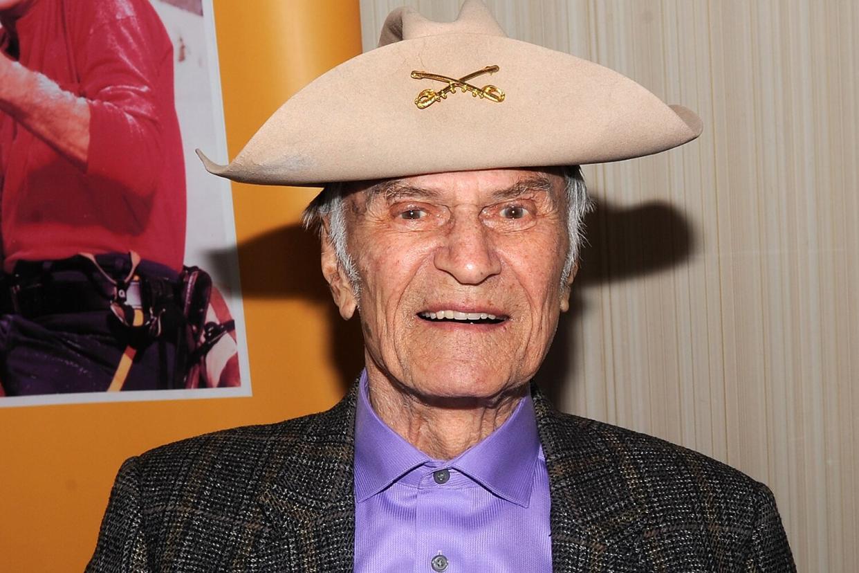 Larry Storch of "F-Troop" attends day 2 of the Chiller Theater Expo at Sheraton Parsippany Hotel on April 25, 2015 in Parsippany, New Jersey.