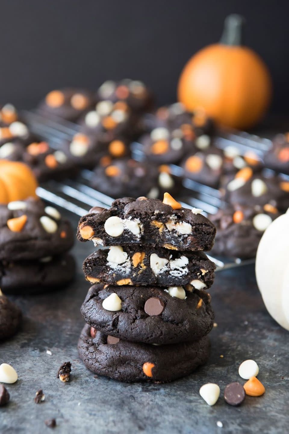 Dark Chocolate Halloween Cookies