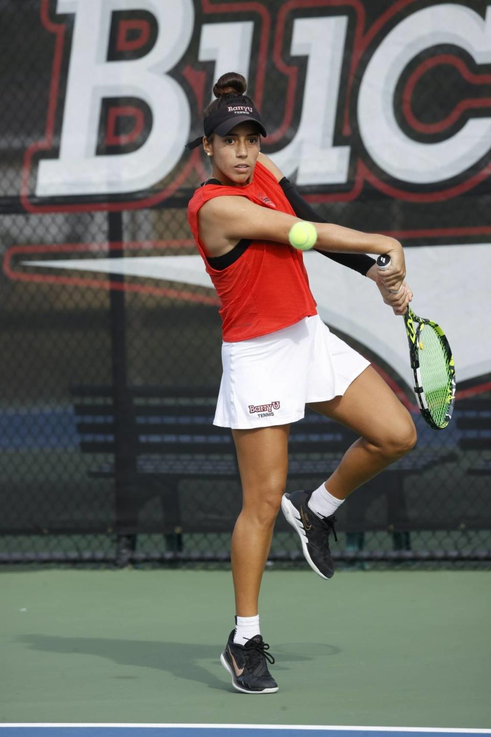 Barry University women’s tennis player Daniel Farfan, the Bucs’ No. 3 singles player, was integral part of their unbeaten season and run to a national championship. Courtesy of Barry University